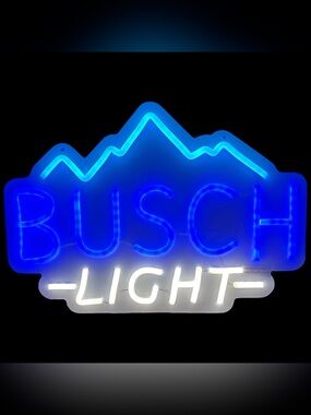 NOB Retro 15” Busch Light Neon Sign LED Neon Beer Bar Sign Man Cave Decor Logo